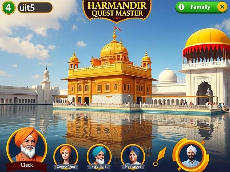 Harmandir Sahib Quest Master gameplay screenshot showing the Golden Temple